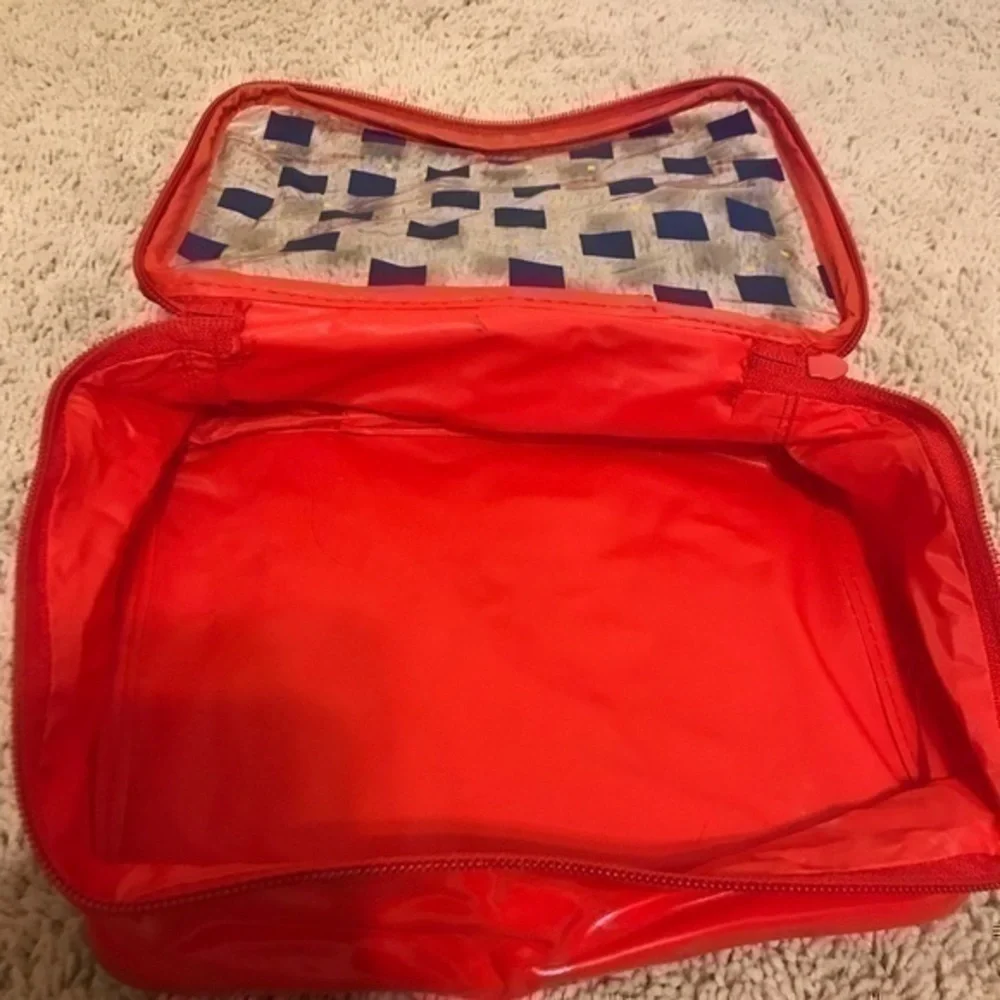 Liz Claiborne red cosmetic bag